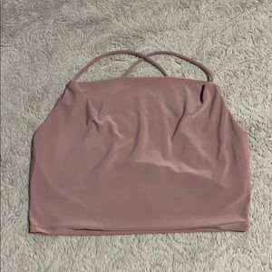 Crop top with criss cross open back